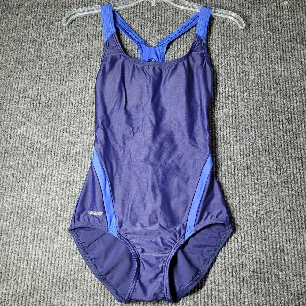 Speedo Womens One Piece Swimsuit X Blue Modest‎ Cut Classic Size 6